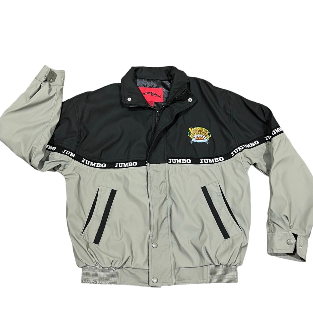 EUC station casino jumbo holdem poker progressive jacket small gray and black